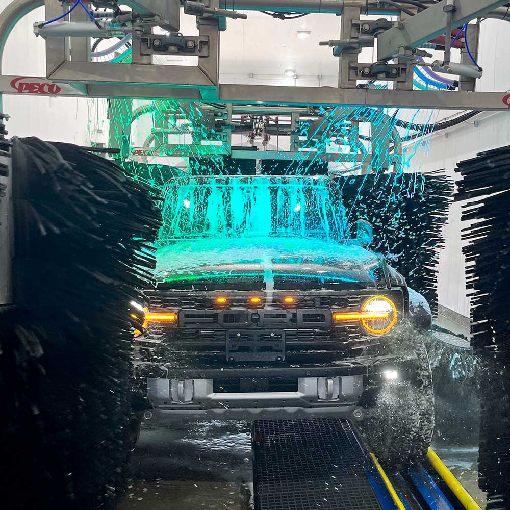 Ford Bronco going through car wash
